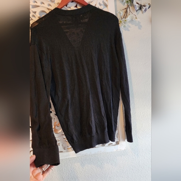 Black Knit Cardigan with Ribbed Details - Picture 11 of 15